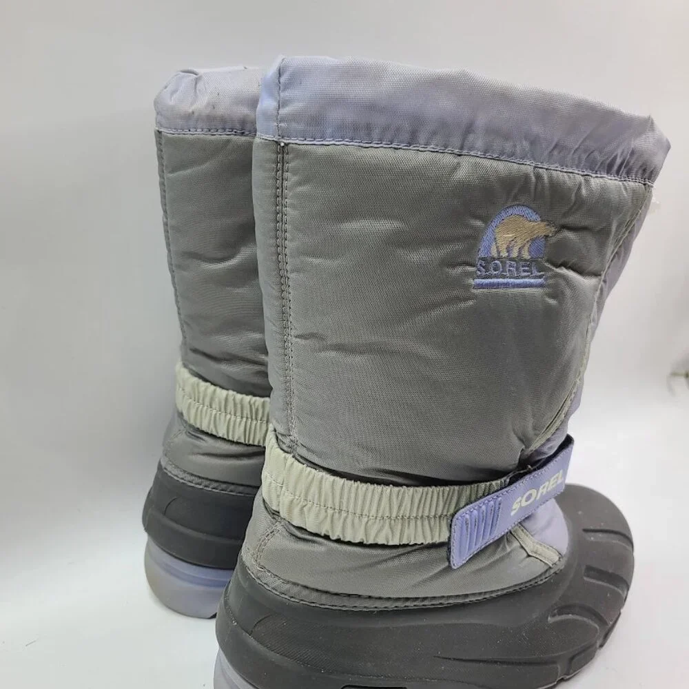 Sorel Boy's Purple Gray Flurry NY1810-540 Mid-Calf Winter Snow Boots Size 7